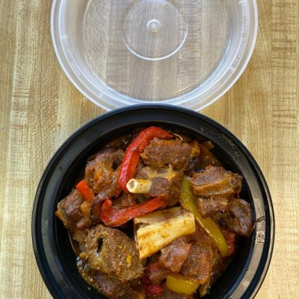 Fresh Goat with Rice & Salad