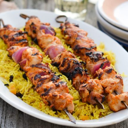 Grilled Chicken Kabob over rice
