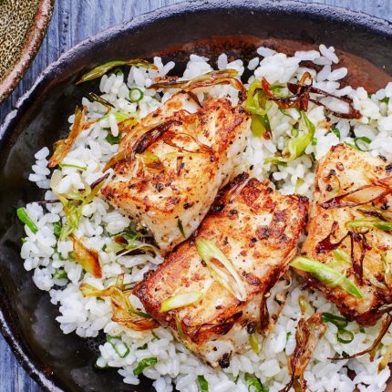 2 Haddock fish over rice