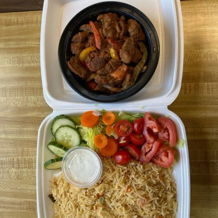 Beef Gyro over rice